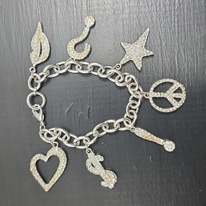 Rhinestone charm bracelet